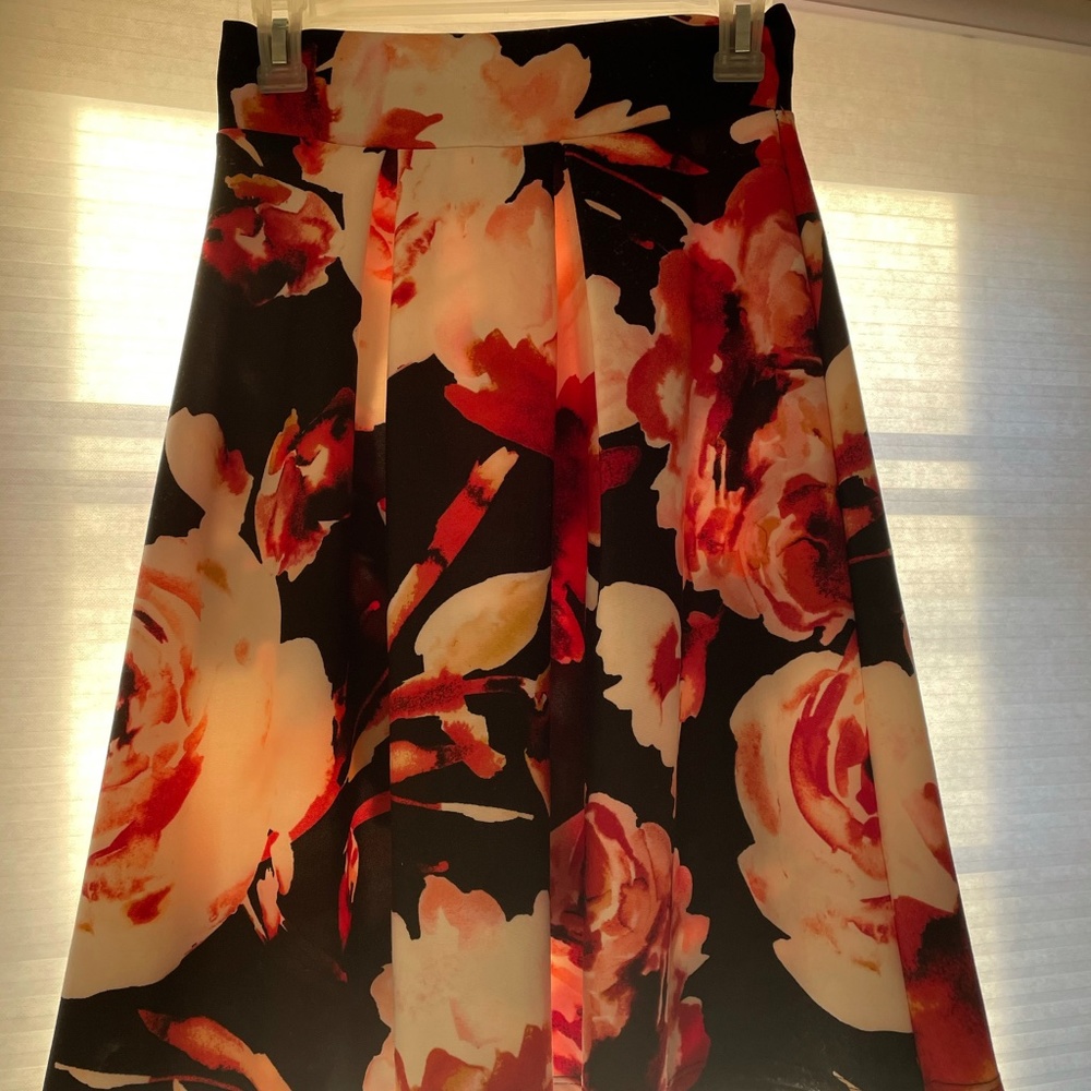 Black floral skirt
